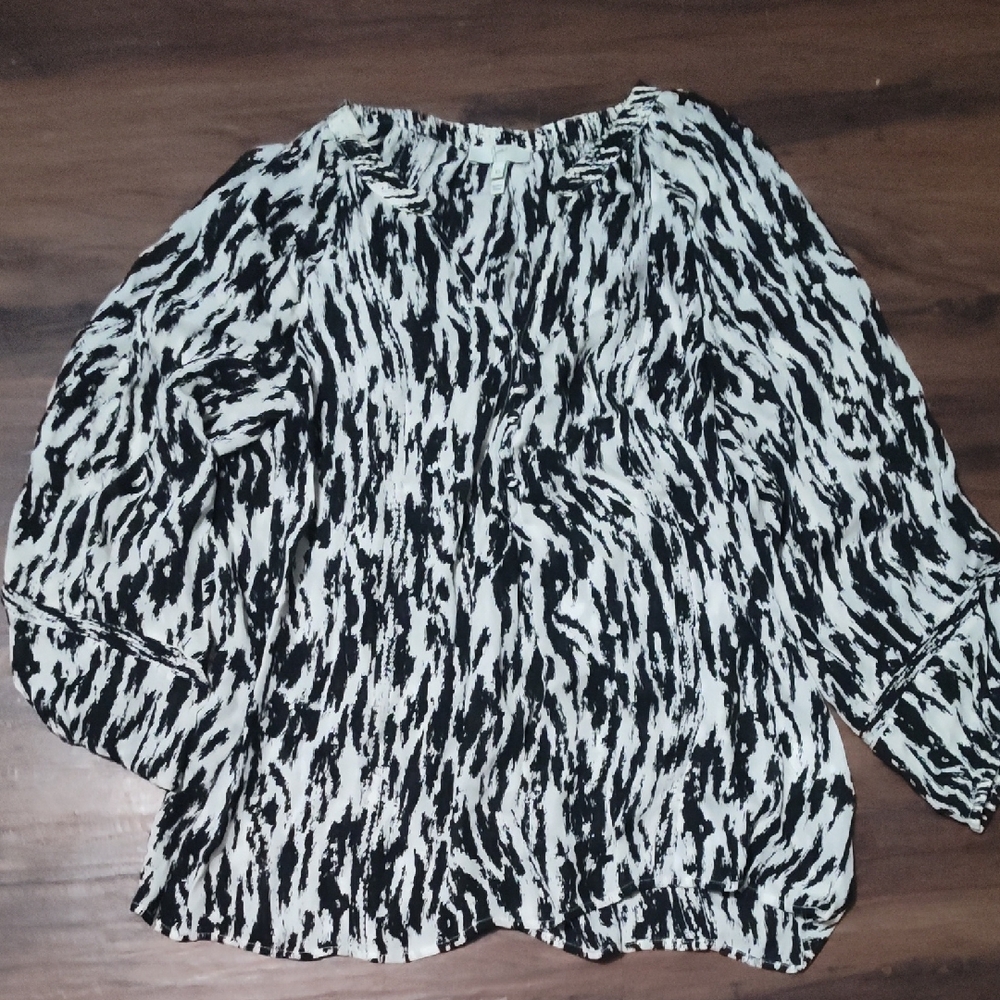 Joie Monochrome Abstract Blouse